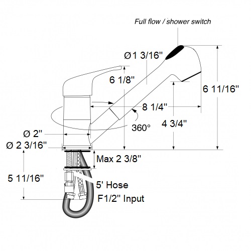 SteamＱ The Clean Garage Fluxx AH 23 DIN 71 Dispensing Tap Spigot For 5